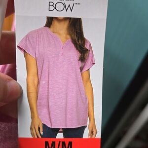 Black Bow Size M Pink Oversized T-Shirt